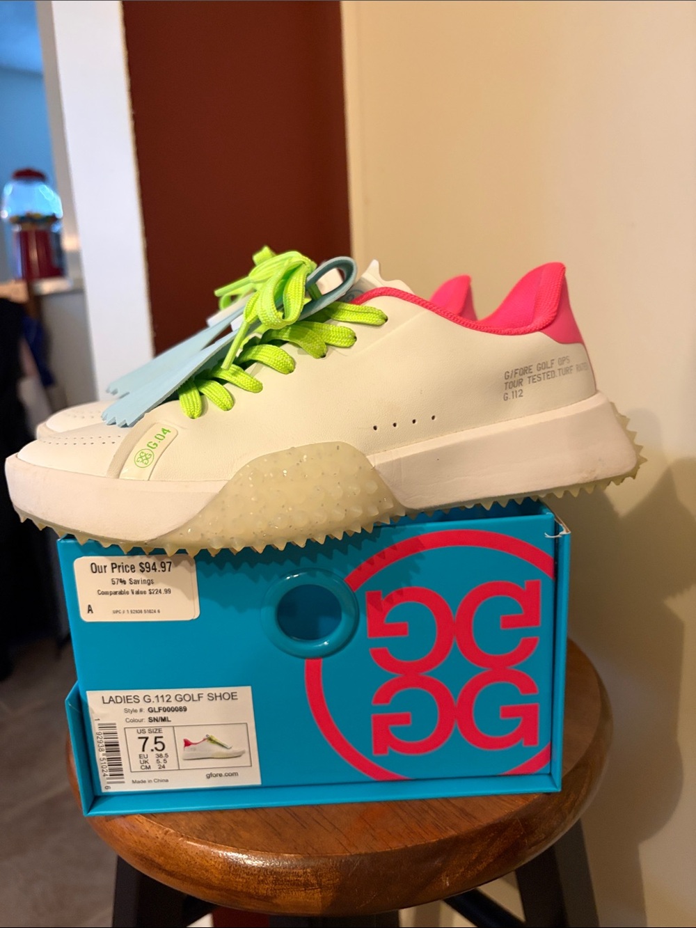 G/FORE Ladies Kiltie G.112 Golf Shoe, size 7.5